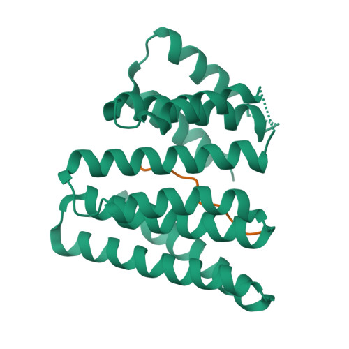 Complex DYNA_1b7-dinorfina A, amb el constructe d’unió i el pèptid representats en el mateix conjunt estructural. 